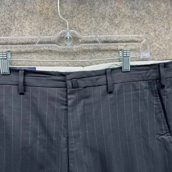 Brooks Brothers Dress Pants Men 41x35 Black Pleated Wool Fitzgerald Trouser
